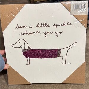 Canvas Art with Dachshund and Sparkle Quote